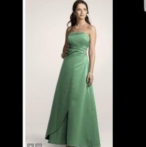 David's Bridal strapless gown with draping